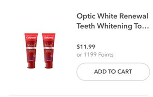 Colgate® Optic White Renewal reward